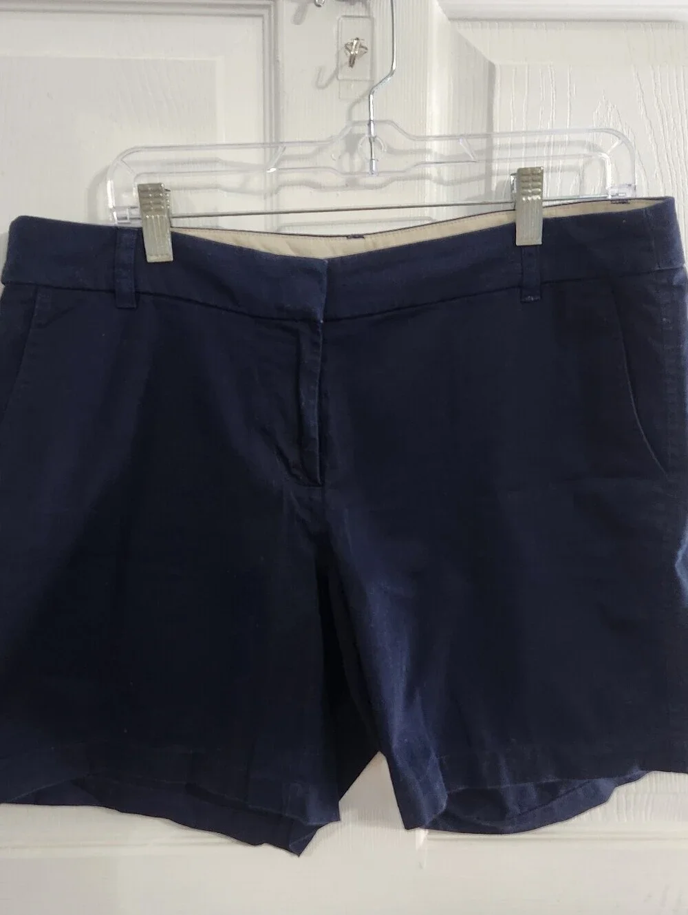 J.Crew navy flat front cotton chinos size 12 preppy minimalist coastal nautical